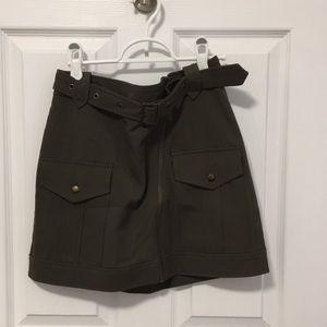 Army green short skirt
